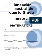 4to Grado - Bloque V - Matemáticas