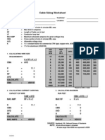 Cable Sizing Calculation