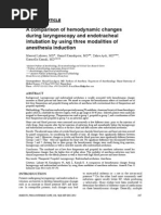 A Comparison of Hemodynamic Changes During Laryngoscopy and Endotracheal Intubation by Using Three Modalities of Anesthesia Induction