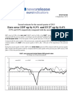 Second Estimate For The Q2 2013 Euro GDP