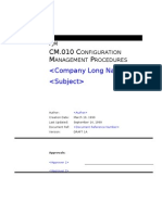 CM010 Configuration Management Procedures