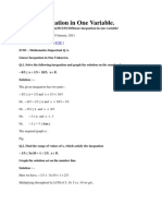 Linear Inequation in One Variable - 1