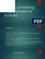 Modes of Entering Into International Business