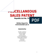 MISCELLANEOUS SALES PATENT - Written Report