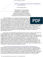 A Sociedade Da Aprendizagem e o Desafio de Converter Informação em Conhecime