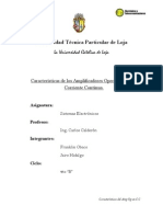 Características de Amplificadores Operacionales en C. C