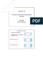 Thevenin and Norton Equivalent Circuits: ECE 205 Prof. Ali Keyhani