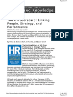 The HR Scorecard Linking People Strategy and Performance