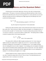 Rydberg Atoms and The Quantum Defect