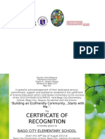 Sample Certificate of Recognition