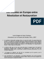 Les Musées en Europe Entre Révolution Et Restauration