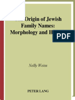 The Origin of Jewish Family Names Morphology and History - ebooKOID