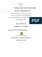 A Study On Ipo Issue Documents and Their Past Listing Performance.