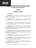 Ley No.300-98 Sobre La Enseñanza de La Asignatura "Medio Ambiente y Recursos Naturales" en Todas Las Escuelas y Colegios Del País