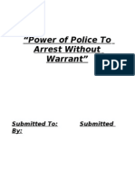 Power of Police To Arrest Without Warrant