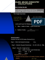 Calculations Involving The Mole.: You Must Learn This and Be Able To Apply It in Calculations