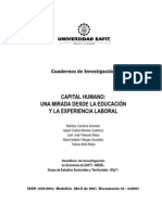 Capital Humano Una Mirada Desde La Educación y La Experiencia Laboral