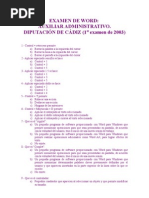 Examen de Word Auxiliar Administrativos 2003 Diputacion Cadiz