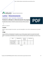 Parâmetros Utilizados No Dimensionamento Do Programa AltoQi Lumine V4