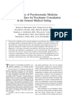 Practice Guidelines For Psychiatric Consultation in The General Medical Setting