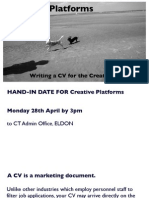 Creative Platforms: Writing A CV For The Creative Industries