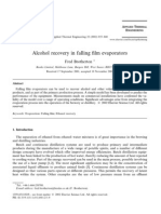 Alcohol Recovery in Falling Film Evaporator