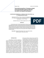 In Vitro Antimicrobial Properties of Mangrove Plant