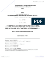 L'independance Des Auditeur Financière PDF