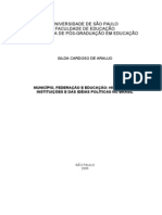 ARAÚJO, Gilda C. de - Município, Federação e Educação - História Das Instituições e Das Ideias Políticas No Brasil