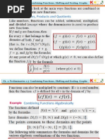 1.5 Combining Functions and Shifting Graphs