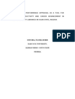 Perception of Performance Appraisal As A Tool For Enhanced Productivity and Career Advancement in Three University Libraries in Ogun State, Nigeria