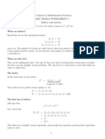 DCU School of Mathematical Sciences Basic Skills Worksheet 5 Indices and Powers