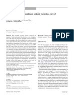 Propagation of Highly Nonlinear Solitary Waves in A Curved Granular Chain