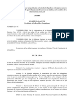 Decreto No. 233-91 que dispone la repatriación de todos los trabajadores extranjeros menores de (16) años y mayores de (60) que trabajan como braceros en la siembra, corte y cultivo de la caña de azúcar, en el país