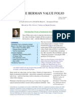 The Berman Value Folio: A Trefis Interactive Portfolio Report - Inaugural Issue