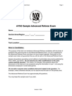 AYSO Sample Advanced Referee Exam