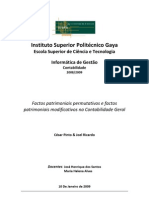 Factos Patrimoniais Permutativos e Factos Patrimoniais Modificativos Na Contabilidade Geral