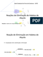 3-Reações de Eliminação de Haletos de Alquila