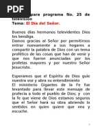 Predicacion Programa 25 Tema Dia Del Señor