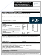 NTU Sport Accident & Near Miss Report Form: Complete Fully ASAP After The Incident and Return To