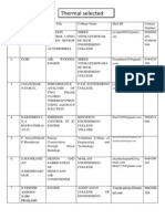 Thermal Selected List