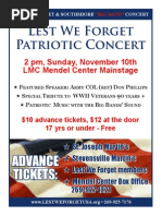 Lest We Forget November Concert