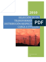 Seleccion de Un Transformador de Distribucion Respecto A La Carga A Utilizar