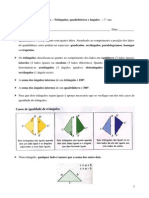 Texto Sobre Triângulos, Quadriláteros e Ângulos - Matemática - 7.º Ano