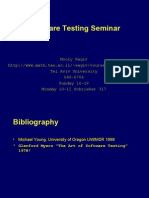 Software Testing Seminar: Mooly Sagiv Tel Aviv University 640-6706 Sunday 16-18 Monday 10-12 Schrieber 317