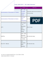 Academic Calendar 2009-2010 - Fall Semester