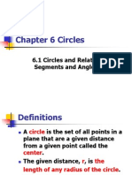 6.1 Circle and Related Segments and Angles