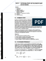 Unit 9 Integration of Elementary Functions
