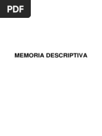 Memoria Descriptiva