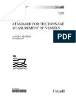 Standard For The Tonnage Measurement of Vessels: Second Edition